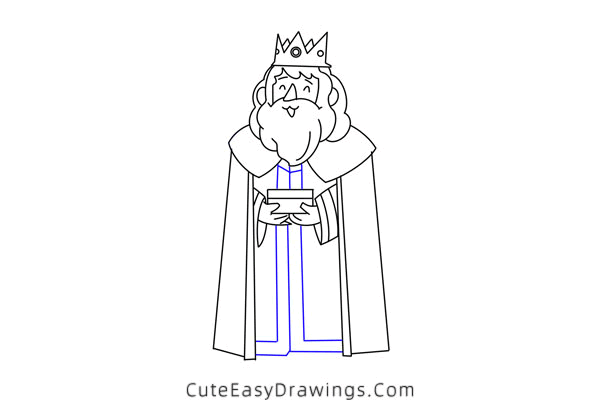 how to draw an old king - www.cuteeasydrawings.com