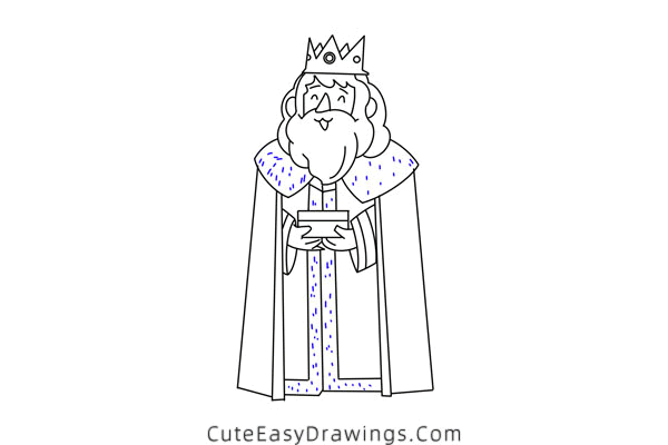 how to draw an old king - www.cuteeasydrawings.com