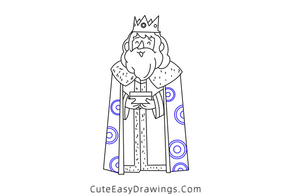 how to draw an old king - www.cuteeasydrawings.com