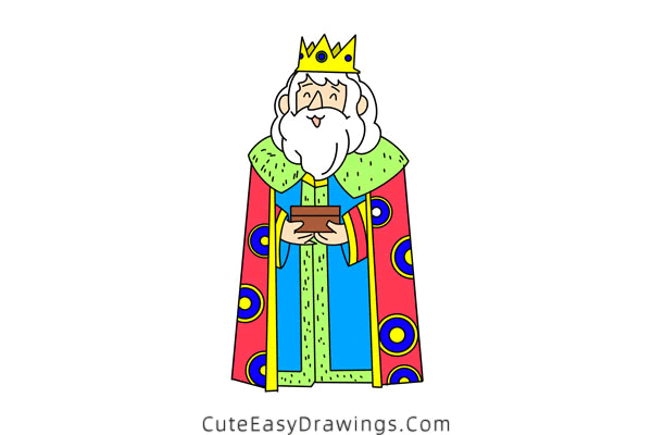 how to draw an old king - www.cuteeasydrawings.com