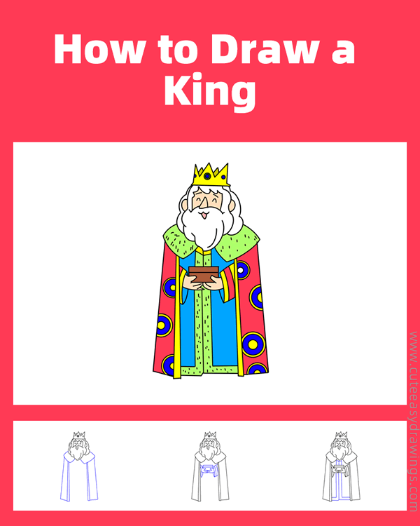 how to draw an old king - www.cuteeasydrawings.com