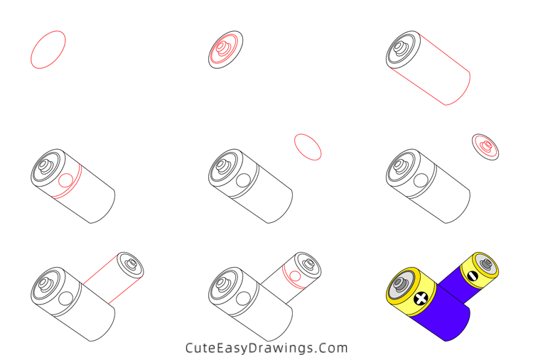 how to draw a battery - www.cuteeasydrawings.com