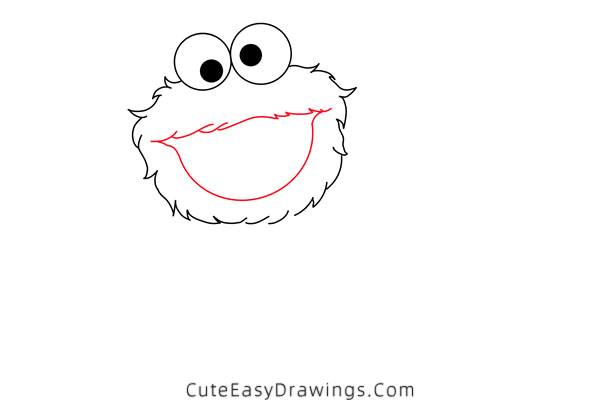 how to draw cookie monster - www.cuteeasydrawings.com