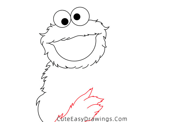 how to draw cookie monster - www.cuteeasydrawings.com