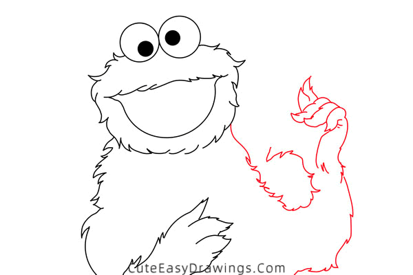 how to draw cookie monster - www.cuteeasydrawings.com