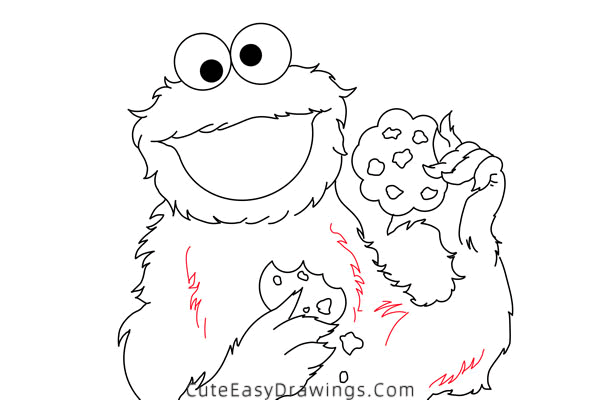 how to draw cookie monster - www.cuteeasydrawings.com