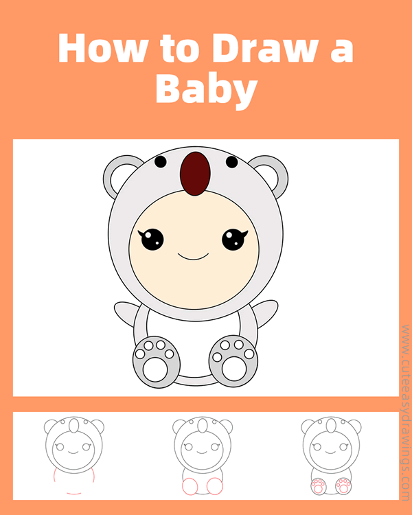 how to draw a baby - www.cuteeasydrawings.com