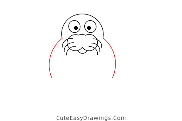 how to draw a sea lion with a ball - www.cuteeasydrawings.com