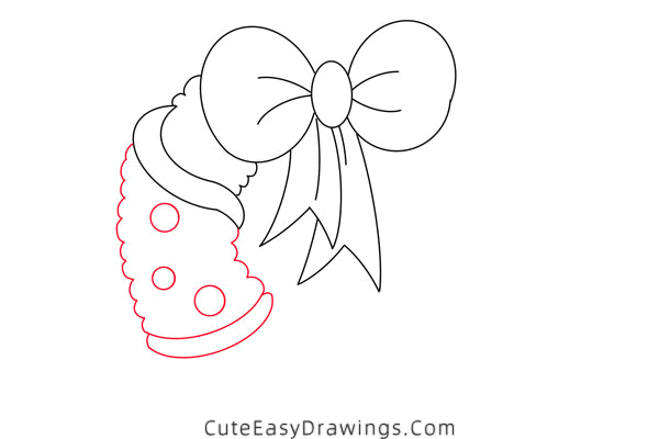 how to draw a christmas wreath - www.cuteeasydrawings.com