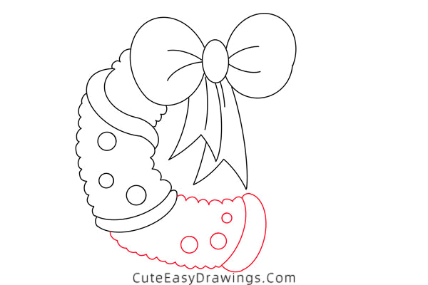 how to draw a christmas wreath - www.cuteeasydrawings.com