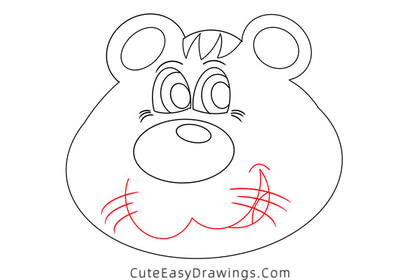 how to draw a tiger face - www.cuteeasydrawings.com