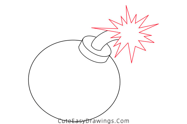 how to draw a bomb - www.cuteeasydrawings.com