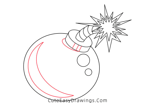 how to draw a bomb - www.cuteeasydrawings.com