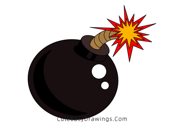 how to draw a bomb - www.cuteeasydrawings.com