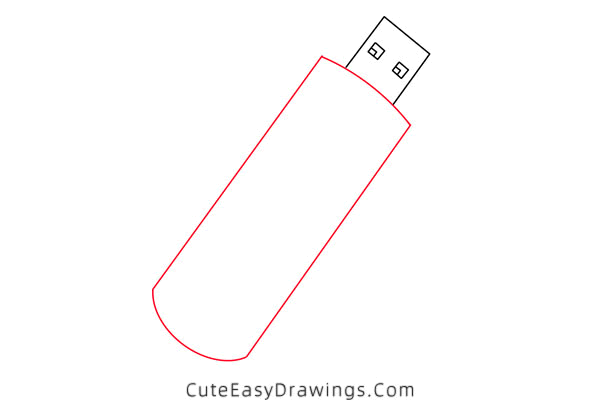 how to draw a usb flash drive - www.cuteeasydrawings.com