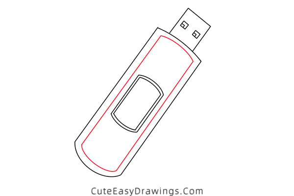 how to draw a usb flash drive - www.cuteeasydrawings.com