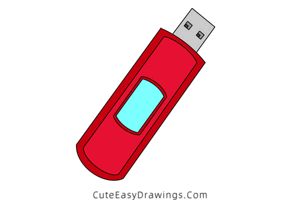 how to draw a usb flash drive - www.cuteeasydrawings.com