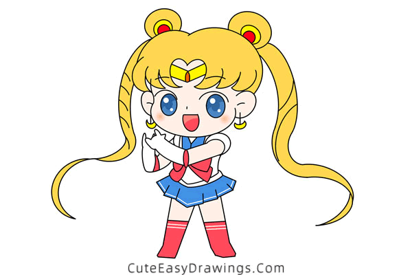 how to draw sailor moon - www.cuteeasydrawings.com