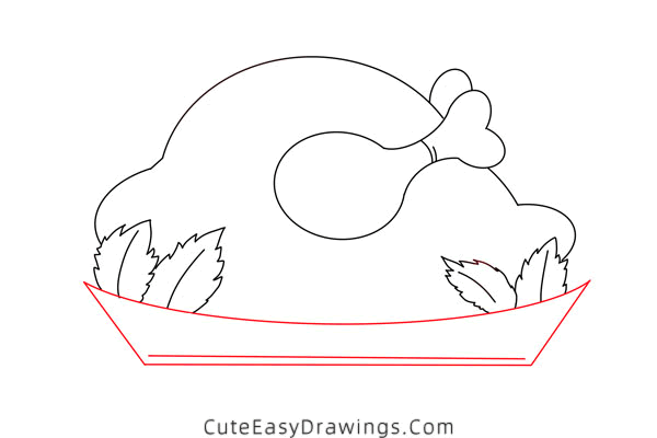 how to draw a roast turkey - www.cuteeasydrawings.com