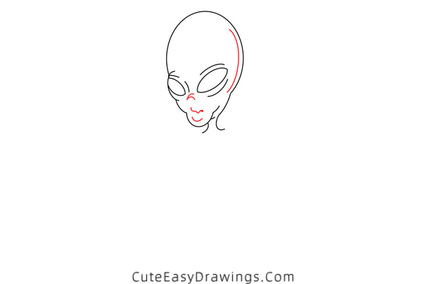 how to draw an alien - www.cuteeasydrawings.com