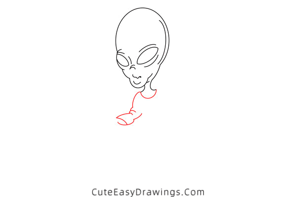 how to draw an alien - www.cuteeasydrawings.com