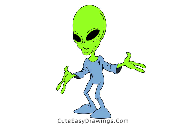 how to draw an alien - www.cuteeasydrawings.com