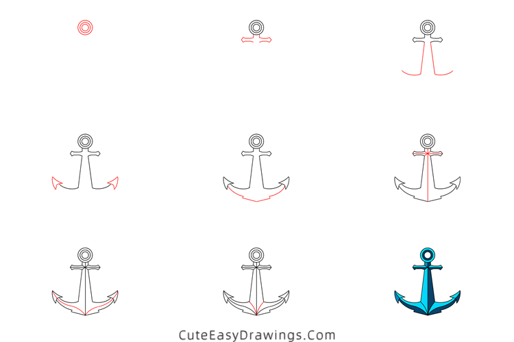 how to draw an anchor - www.cuteeasydrawings.com