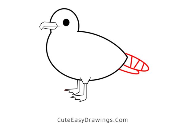 how to draw a seagull - www.cuteeasydrawings.com