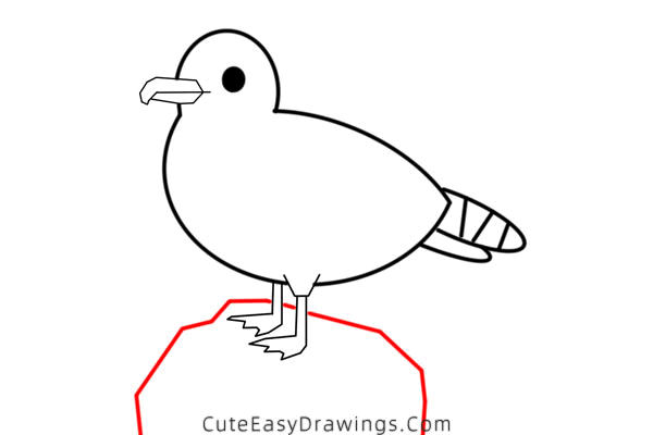 how to draw a seagull - www.cuteeasydrawings.com