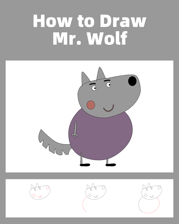 how to draw mr wolf - www.cuteeasydrawings.com