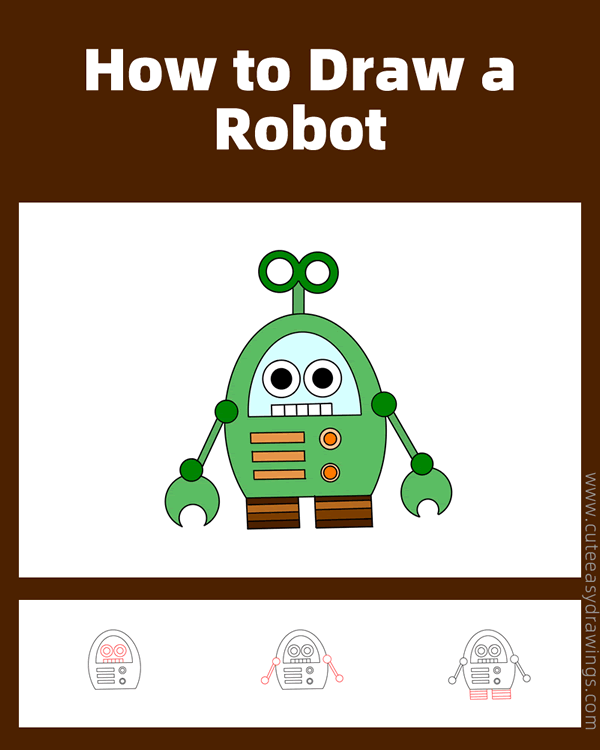 how to draw a robot easy - www.cuteeasydrawings.com