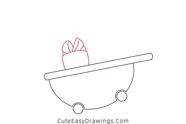 how to draw a cart full of gifts - www.cuteeasydrawings.com