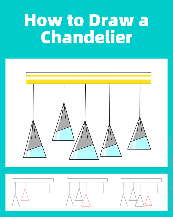 how to draw a chandelier - www.cuteeasydrawings.com