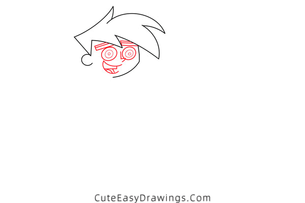 how to draw danny phantom - www.cuteeasydrawings.com