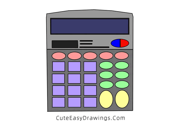 how to draw a calculator - www.cuteeasydrawings.com