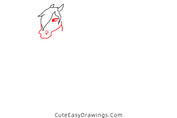 how to draw a horse easy - www.cuteeasydrawings.com