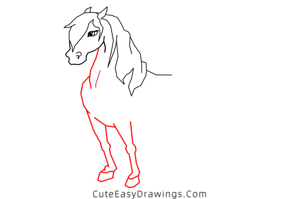 how to draw a horse easy - www.cuteeasydrawings.com