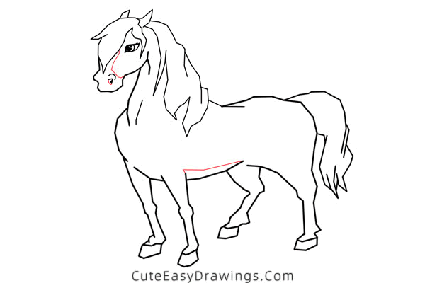 how to draw a horse easy - www.cuteeasydrawings.com