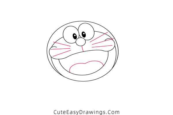 how to draw doraemon with bamboo copter - www.cuteeasydrawings.com