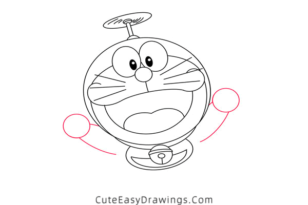 how to draw doraemon with bamboo copter - www.cuteeasydrawings.com