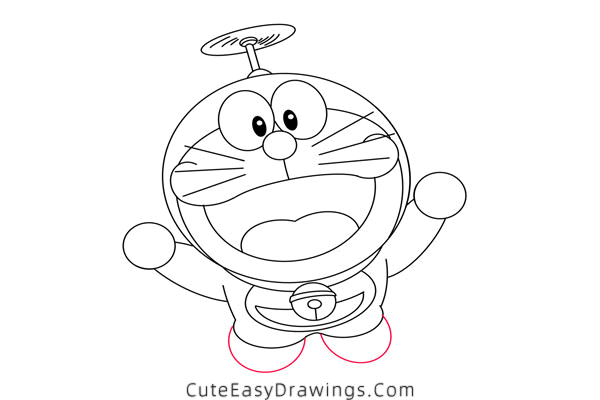 how to draw doraemon with bamboo copter - www.cuteeasydrawings.com