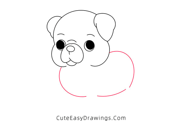 how to draw a pug - www.cuteeasydrawings.com