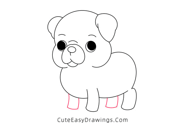 how to draw a pug - www.cuteeasydrawings.com