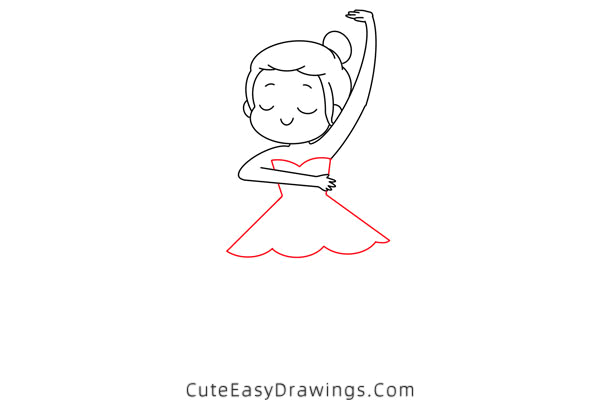 how to draw a dancing girl - www.cuteeasydrawings.com