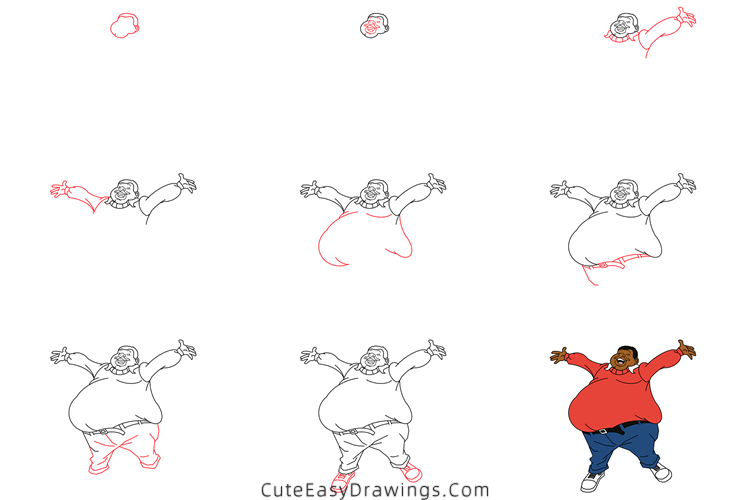 How to Draw Fat Albert Step by Step Cute Easy Drawings