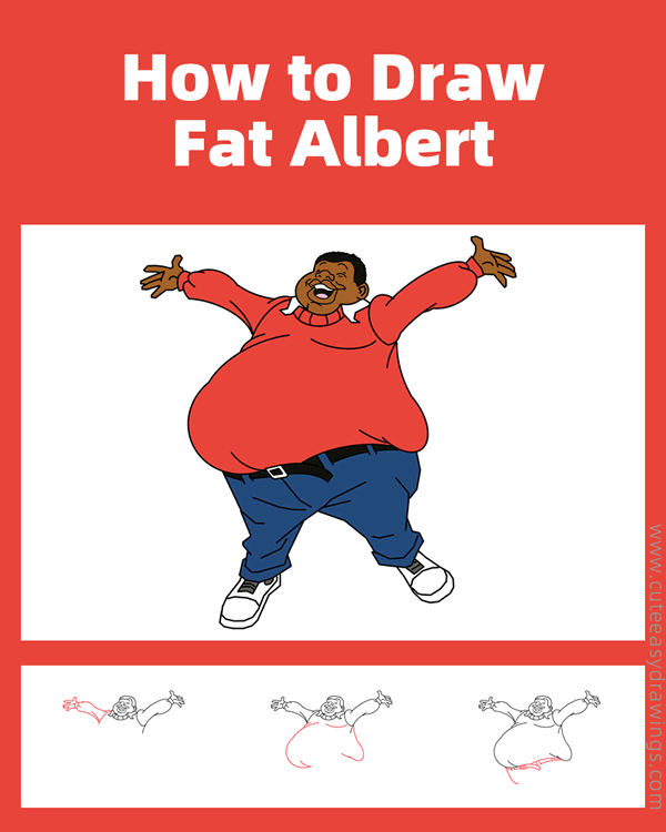 How to Draw Fat Albert Step by Step Cute Easy Drawings