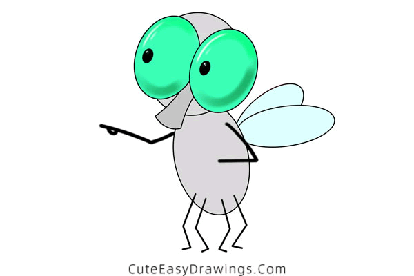 how to draw a fly - www.cuteeasydrawings.com