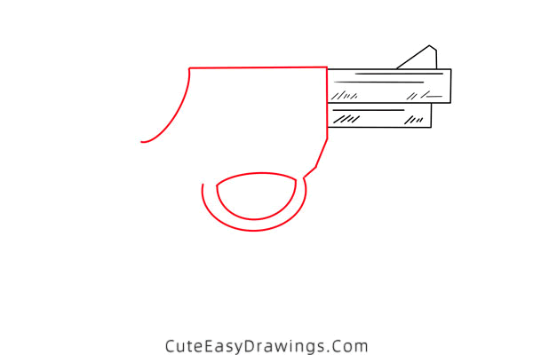 how to draw a revolver - www.cuteeasydrawings.com