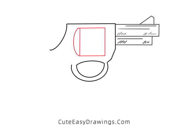 how to draw a revolver - www.cuteeasydrawings.com