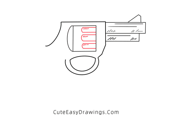 how to draw a revolver - www.cuteeasydrawings.com